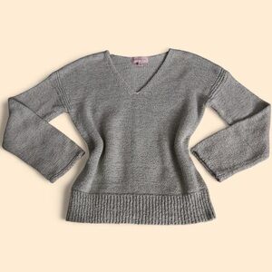 Philosophy Green Knit V-Neck Top